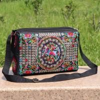 Bolso Bandolera De Nylon Para Mujer Con Bordados De Flores Capacidad Grande Estilo De Lujo Bolsos De Hombro Para Viajes - details 2