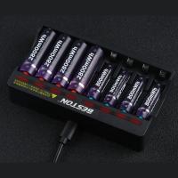 Beston-cargador de batería de litio inteligente, dispositivo rápido de 8 ranuras para pilas recargables AA y AAA de 1,5 V - details 2