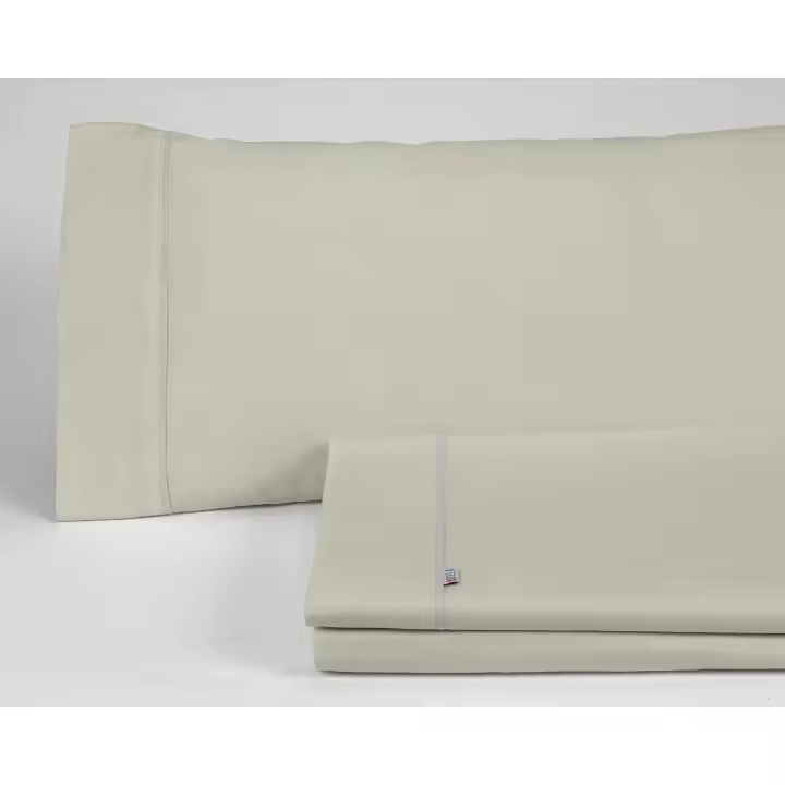 Juego de sábanas liso color piedra - Cama de 150 (4 piezas) -50% algodón / 50% poliéster - 144 hilos. Gramage: 115 - Fijalo - 1