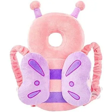 Mochila protectora para la cabeza del bebé, mochila de Protección para la cabeza, protector de cabeza ajustable para niños de 4 a 24 meses, helmet de seguridad para niños (Mariposa) - 1