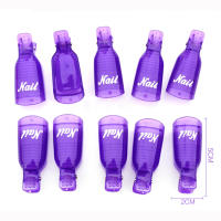 10pcs Bolsa De Herramientas De Manicura Para Eliminar Acrílico En Uñas Con Clip De Polvo De Uñas Plástico Morado Rosa Profesionales - details 3