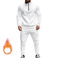Conjunto Deportivo Casual Para Hombres Verano Otoño Invierno Con Cierre De Cremallera Y Veludo Tejido De Poliéster Talla S a XXXL - details 14