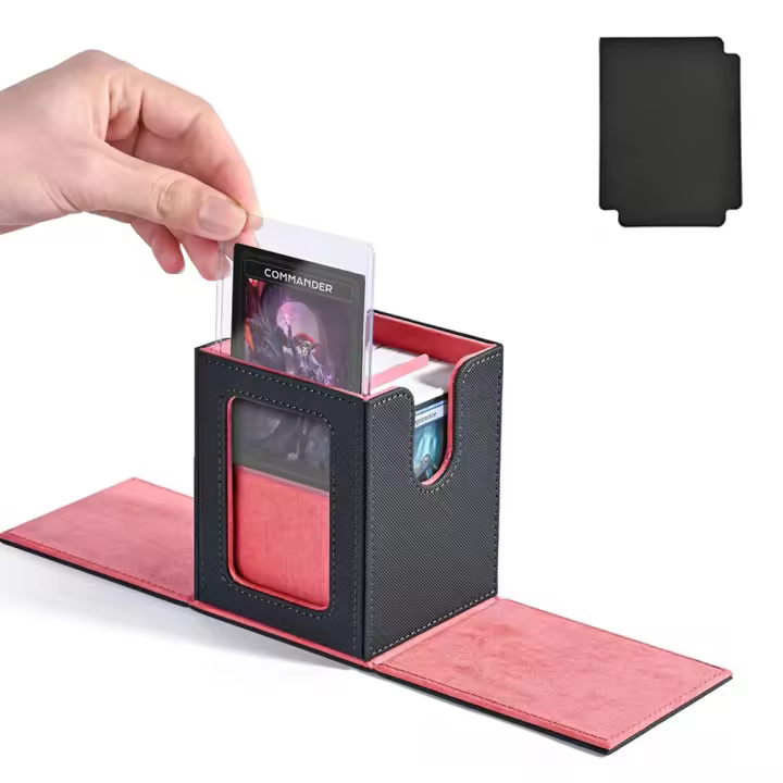 Nueva Caja De Almacenamiento De Tarjetas De Juego 100+ En Cuero PU De Alta Calidad Contenedor Ecológico Para Colección De Tarjetas De Windows - 1