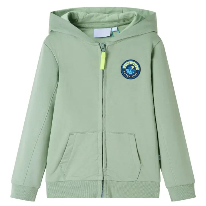 Sudadera Infantil con capucha y Cremallera caqui Claro 116 - 1