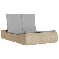 vidaXL Tumbona doble con cojines ratán sintético Negro, Marrón, Gris Sillas de Exterior Ideal para jardín, playa, piscina, terraza Tumbona Piscina Tumbonas Playa Tumbonas Jardín Exterior - details 4