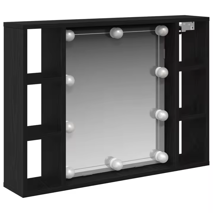 Espejo de LED vidaXL - Roble Negro - 76x15x55 cm - Hecho de Madera Elaborada - 1