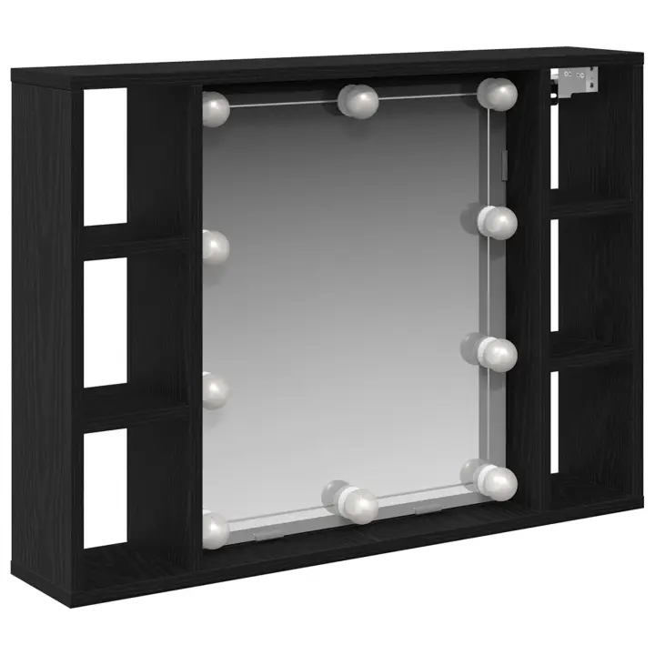 Espejo de LED vidaXL - Roble Negro - 76x15x55 cm - Hecho de Madera Elaborada - 1