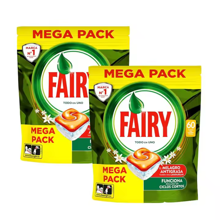 Fairy | Original Todo En Uno Naranja Cápsulas De Lavavajillas, Efectivas Incluso En La Grasa Reseca 2x60 Cápsulas - 1
