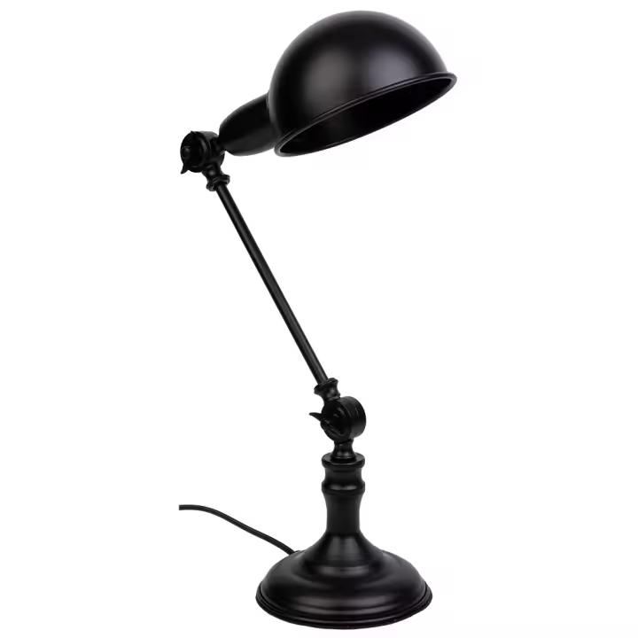 WANDERLUST DECO Lámpara Flexo de Mesa de Metal Negro 23x15x50h Cm - Ideal para Espacios Pequeños - 1