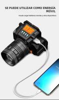 Linterna Frontal LED De Alta Potencia 50W Con Zoom Rotativo Y Batería Integrada Recargable Por USB Para Camping Pesca Y Excursionismo - details 7