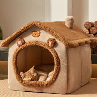 Casa De Mascotas Plegable Para Perros Y Gatos Pequeños Con Alfombra Sofá Lavable Y Desmontable Casa De Encaje Para Pequeños Y Medianos Perros Y Gatos - details 0