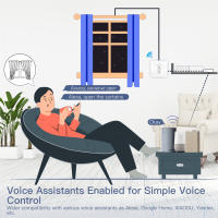 Interruptor De Cortina Inteligente MOES WiFi RF433 Con Toque De Vidrio 2.5D Para Rollos Blinds Y Cortinas Compatible Con Smart Life/Tuya APP Y Alexa Google Home - details 4
