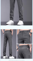 Pantalones Casuales Para Hombre Verano Lyocell Elásticos Cintura Media Gris Negro Negocios Talla 28-38 Ropa De Marca - details 7