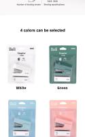 DELI Mini Stapler Set Máquina De Encuadernación Portátil Con Papel De Colores Uso De 24/6 26/6 Tornillos Suministros De Oficina Y Papelería Moda - details 1