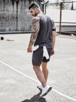 Shorts De Rendimiento John Cross Para Hombre Pantalón Corto Secado Rápido 2 En 1 Y2K Running Deportes Atléticos - details 3
