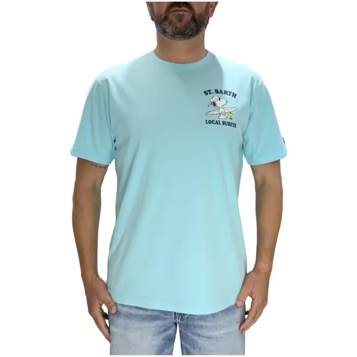 Camiseta MC2 SAINT BARTH Snoopy Local Surfer con Dibujo en la Espalda Color Turquesa - 1