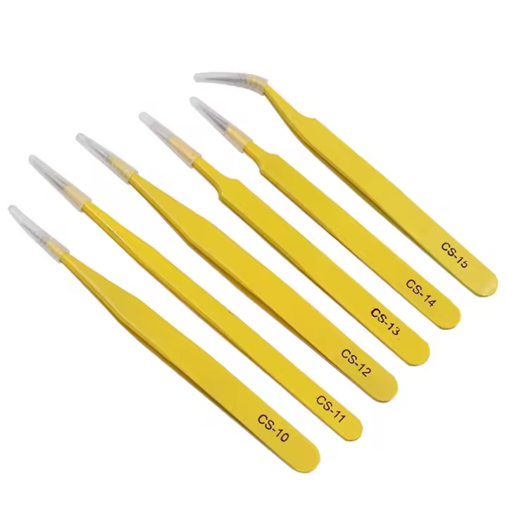 Juego De Pinzas De Acero Inoxidable Anti-estático Para Reparación De Teléfonos Móviles Y Electrónicos Pinza Para Cejas Y Pestañas - 1