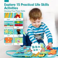 Juguetes Montessori Tablero Ocupado Para Bebés Actividades Educativas De Habilidades De Vida Sensoriales Con Libros Ocupados Para El Desarrollo Motor Fine - details 8