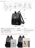Mochila De Cuero Para Mujer Estilo Vintage Casual Día Escuela Saco a Dos Negro Lujoso Con Bolsillo Exterior Y Cremallera Cierre - details 2