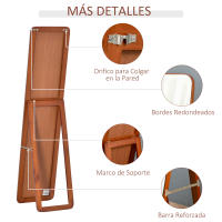 HOMCOM Espejo de Pie Cuerpo Entero Rectangular Espejo de Pared con 2 Formas de Uso Marco de Madera de Pino Moderno para Pasillo Dormitorio Sala de Estar 37x43x156 cm - details 5