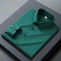 Camisa Blanca Antirroto Para Hombre Cuello Alto Manga Larga Ajustada Resistente a Las Arrugas Traje Formal Para Negocios Y Trabajo - details 25