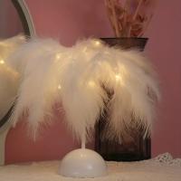 Lámpara De Mesa Con Plumas Luz Nocturna LED Alimentada Por Batería Para Decoración De Bodas Y Dormitorios Dispositivo Inteligente - details 4