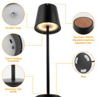 Lámpara De Escritorio LED Recargable USB Lámpara Ambiental Para Dormitorio Luz Nocturna RGB Táctil Para Hotel Bar Restaurante - details 5