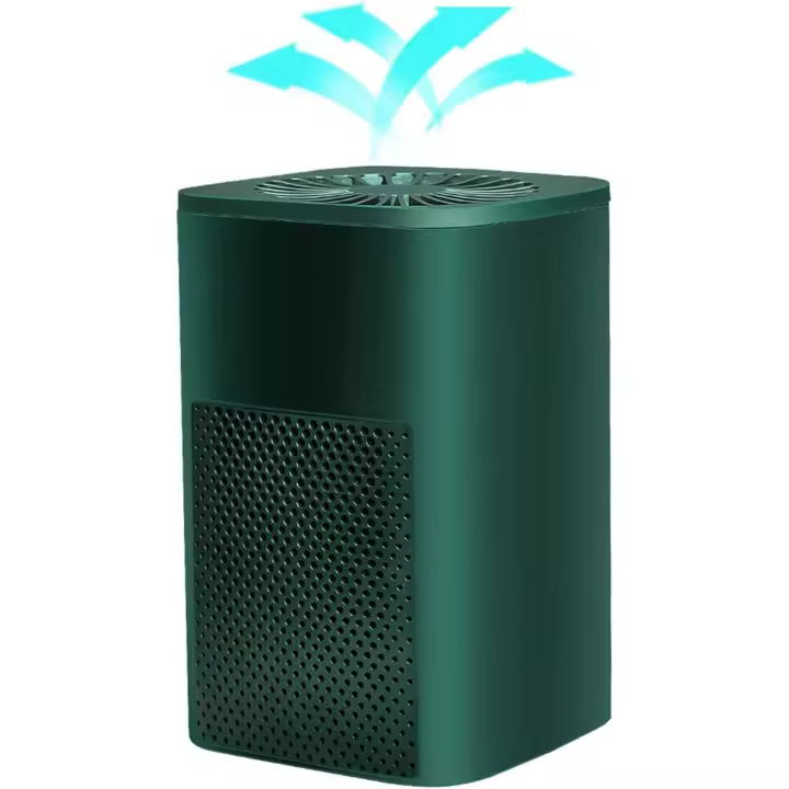 Purificador de aire iónico para dormitorio, purificador de aire con filtro HEPA, elimina eficazmente el polvo, el humo del cigarrillo, los olores de mascotas, el polen, ultra silencioso (verde) - 1