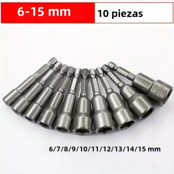 Juego De 15 Piezas De Cabezas De Tubo Con Magnéticos Fuertes Y Destornillador Hexagonal De 65 Mm Herramientas De Reparación - 1