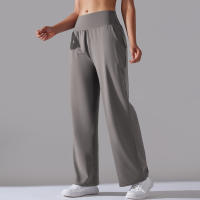 Pantalones Rectos De Pierna Ancha Para Mujer Casual Pantalones De Oficina Cintura Alta Holgados Para Danza Leggings Sin Costuras De Nylon - details 13