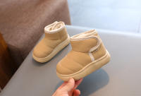 Botas Cortas Para Niños Y Niñas De Cuero PU Antideslizantes Con Forro De Peluche Gruesa Botines Casuales Para Invierno Talla True Fit - details 8