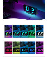 Reloj De Alarma Digital Con Luz Ambiental RGB Y Cargador USB Reloj Electrónico Dimmable Para Mesa/Muro Mostrador De Tiempo Semanal - details 10