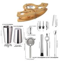 Juego De Barra De Coctelería De Acero Inoxidable Kit De Bartender Con Mezclador De Vino Martini Boston Para Fiesta Bar Tools - details 12