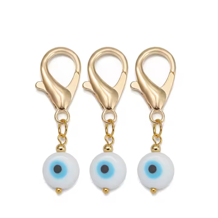 Lucky Eye Set De 3 Llaveros Con Piedras De Ojo Turco Y Mano De Fatima Llavero De Aleación De Metal Para Coche Y Bolso - 1