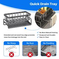Organizador De Fregadero De Cocina Estante De Drenaje ABS Plástico Porta Esponja Y Toalla Soporte Para Enjuague Rápido Y Basta De Cocina - details 4