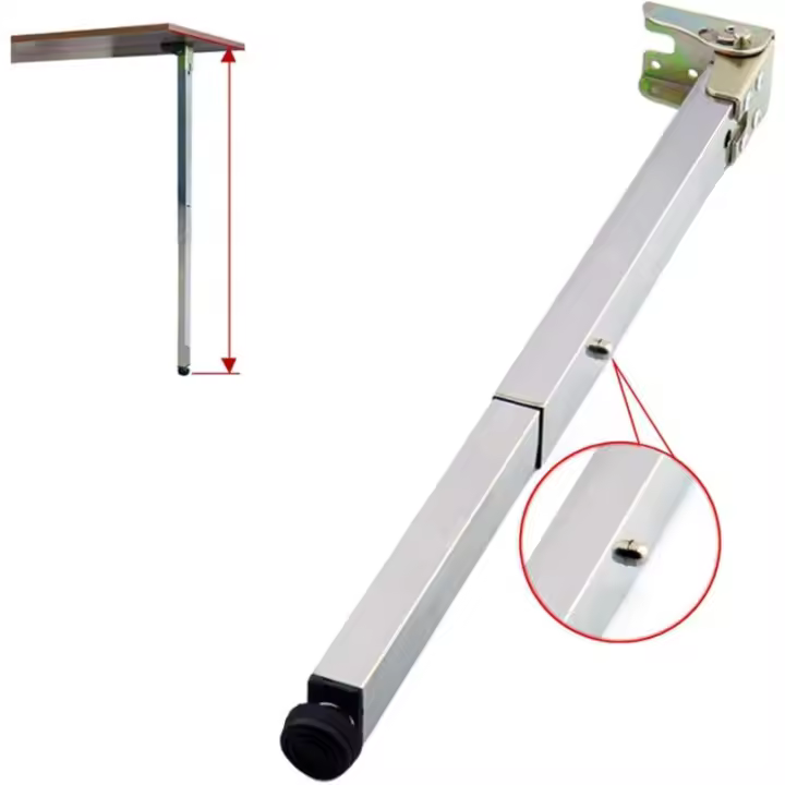 Patas de mesa ajustables de acero inoxidable para muebles de bricolaje, patas de escritorio de barra plegables telescópicas, para mesas de comedor, gabinete, 50-130 cm, con tornillos (80 cm/3 - 1