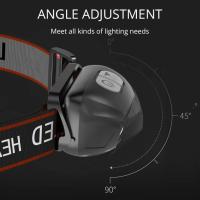 Linterna Frontal LED Mini Con Batería Integrada Recargable Por USB Para Camping Pesca Y Actividades Al Aire Libre Luz De Búsqueda Impermeable - details 4