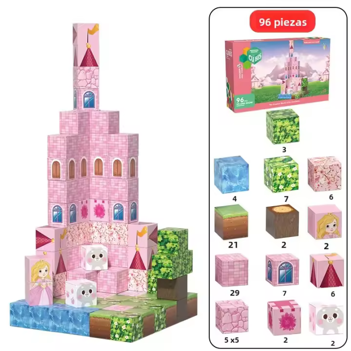 Bloques De Construcción Magnéticos Para Niños Castillo De Princesa Jardín STEM Montessori Sensory Juguetes Educativos Para Bebés Y Niños - 1
