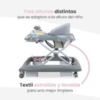 Asalvo Andador para Bebé Dino - Centro de Actividades, Ajustable a 3 Alturas, Bandeja con Juegos, Luces y Música, Plegado Compacto, Hasta 12 kg - details 2