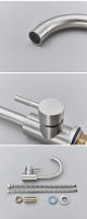 Grifo De Baño De Acero Inoxidable 304 Mezclador De Agua Caliente Y Fría Con Rotación De 360 Grados Monohandle Moderno - details 17