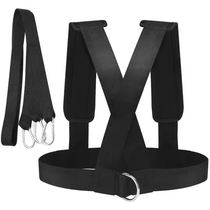 Arnés de trineo para entrenamiento, entrenador de resistencia y asistencia, kit de cuerda de resistencia para entrenamiento físico, mejora la velocidad, la resistencia y la fuerza - 1