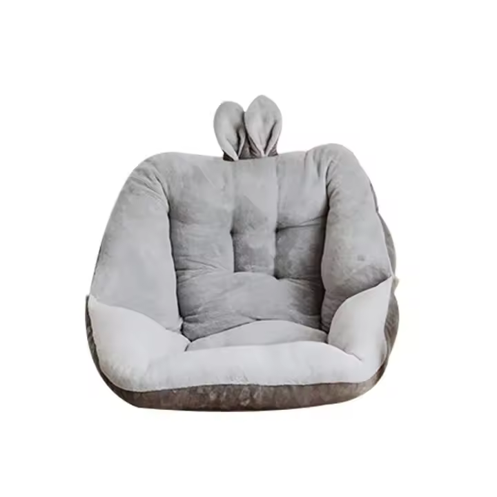 Cojín De Silla En Forma De Oreja De Conejo 1pc Cojín De Espalda Para Oficina Grueso Y Suave Decoración Para Hogar Material De Poliéster 100% - 1