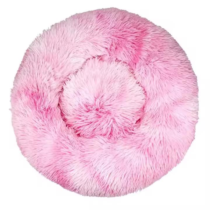 Cama para gatos, cojín suave, lavable para perros y gatos (degradado rosa, 70 cm), Sunny - 1