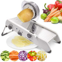 LMETJMA Slicercillo De Verduras Y Frutas Ajustable En Acero Inoxidable Con 18 Tipos De Cuchillas Para Puerros Y Patatas KC0326 - details 0