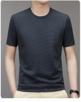 Camiseta De Hombre De Seda De Hielo Bambú Para Verano High End Base Superior Ropa Casual Transpirable Y De Secado Rápido - details 9
