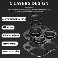 Protector De Lente De Cámara Para iPhone 14 13 pro Max Mini Y 14 plus Vidrio Metálico Transparente Resistente a Arañazos Y Agua Cubierta Completa - details 2