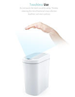 Basurero Inteligente NINESTARS Con Sensor De Movimiento Y Cubierta De Inducción LED Auto Sellable 7L Para El Hogar - details 4