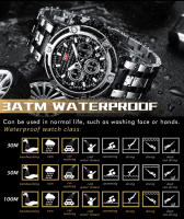 Reloj De Pulsera De Cuarzo MINI FOCUS Para Hombre Con Cronógrafo Y Manos Luminosas Acero Inoxidable Bisel Redondo Resistente Al Agua - details 14