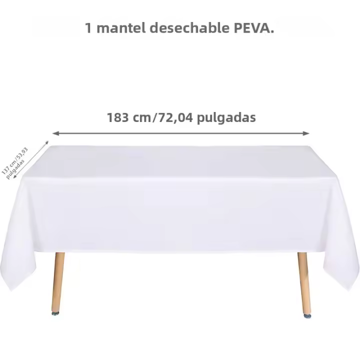 Mantel Rectangular PEVA Impermeable Y Resistente Al Aceite Para Bodas Navidad Showers De Bebés Cumpleaños Eventos Banquete Decoración De Mesa Para El Hogar Y Comedor - 1