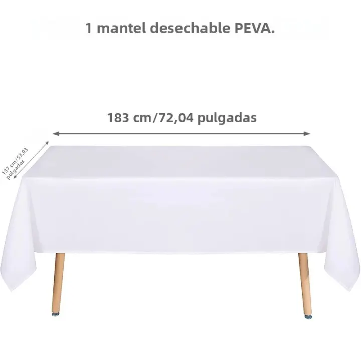 Mantel Rectangular PEVA Impermeable Y Resistente Al Aceite Para Bodas Navidad Showers De Bebés Cumpleaños Eventos Banquete Decoración De Mesa Para El Hogar Y Comedor - 1